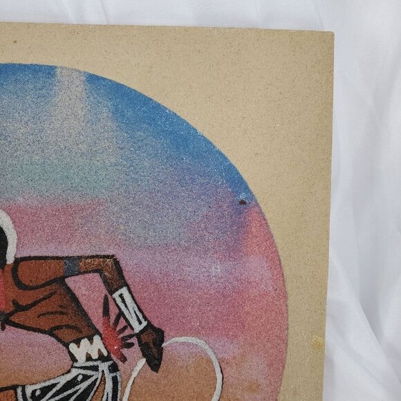 Native American Hoop Dancer Sand Art Painting On Wood Particle Board unsigned - Picture 4 of 10